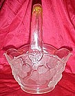 Tiara 7" frosted dogwood glass flower basket