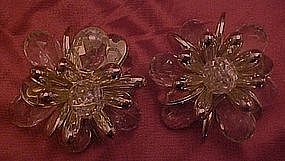 Avon large snowflake ice crystals earrings, Clips
