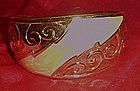 Avon gold tone and cream enamel cuff bracelet