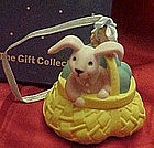 Avon Busy bunny Easter ornament, Bunny in a basket, box