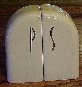 Vintage deco tombstone S & P range shakers