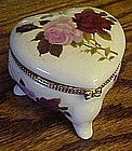Heart shape  porcelain trinket box with roses