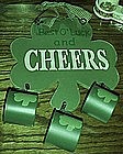 Irish Cheers & Luck, shamrock, wood sign with cups