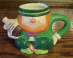 Ceramic Irish whiskey Leprechaun mug