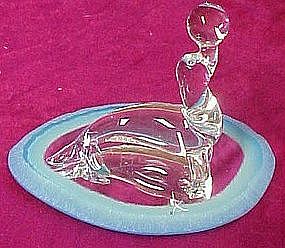 Hand blown seal  figurine on mirror