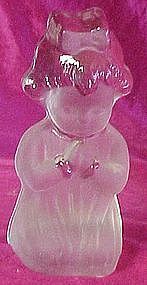Viking, praying girl figure, frosted with clear glass