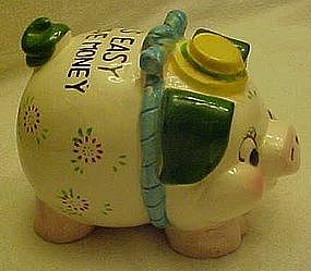 Vintage piggy bank, It's easy to save money...in a..