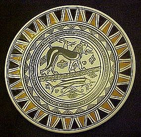 Hand made Neofitoy Keramik plate of Cerberus Greece