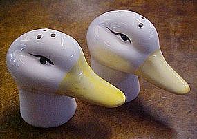White duck heads salt and pepper shakers