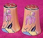 Old mini lustre ware shakers, h/p Iris flower