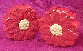 Christmas poinsettia salt and pepper shakers