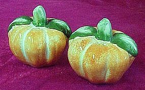 Ceramic pumpkin salt and pepper shakers