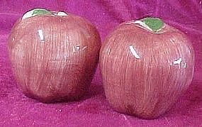 Hand painted red apple salt and pepper shakers