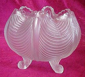 Fenton crystal velvet, curtain bowl, on legs