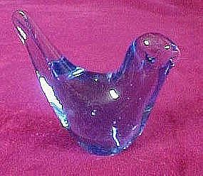 Hand blown  glass blue bird figurine