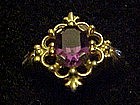 Vintage 1977 Avon Venetian lace ring, Amethyst
