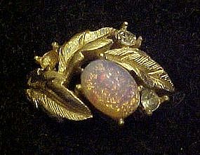 Vintage 1972 Avon Fire Flower ring, opal