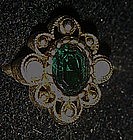 Vintage 1976 Versailles Ring by Avon, Emerald green