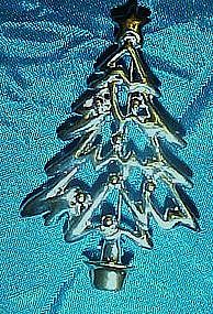 Silver Christmas tree pin