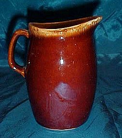 Hull mirror brown drip pitcher 4 5/8"