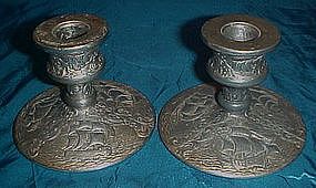 Antique metal candle holders, Nina ,Pinta, Santa Maria
