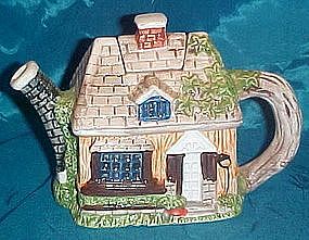Cottage house shape  ceramic teapot