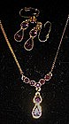 Avon Rialto amethyst necklace and clip earrings set