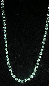 Vintage pale blue rhinestone tennis choker / necklace