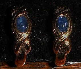 Avon Blue Iris clip earrings