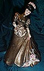 Vintage  hand made/ painted pottery lady figurine, 1954