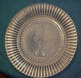 Old depression  clear glass Eagle plate, 48 stars