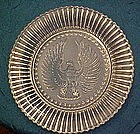 Old depression  clear glass Eagle plate, 48 stars