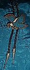 Inlaid turquoise  flying eagle bolo tie