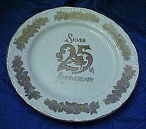 25th Silver wedding anniversary plate