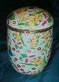 Large chintz porcelain hinged box