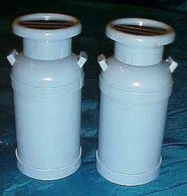 Blue plastic milk can salt