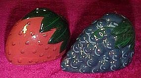 Grapes and Strawberry ceramic salt and pepper shakers