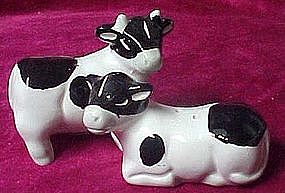 Black and white cow salt and pepper shakers