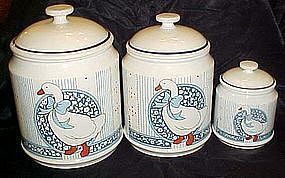 B & D blue ribbon geese cannister set