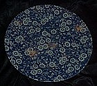 Cobalt blue calico chintz luncheon plate
