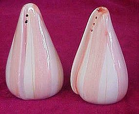 Pink and white sea shell salt and pepper shakers