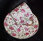 Vintage rose chintz demitasse cup and saucer