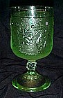 Indiana, tiara chantilly green goblet, sandwich glass