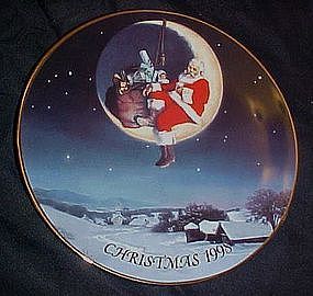 Avon annual Christmas plate, 1998, Greetings from Santa