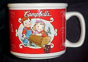 Campbell's soup mug, Campbell's kids in wheelbarrow