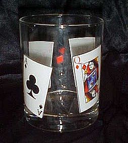 AJKQ Card suits old fashioned, whiskey glass