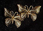 Double butterfly pin, very ornate