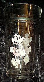 Pie eyed Mickey mouse drinking glass by Gibson