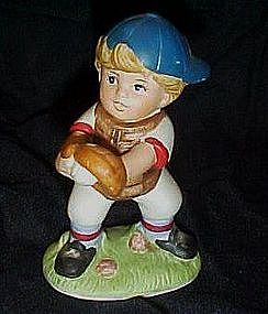 Homco little boy baseball catcher figurine