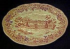 J.G. Meakin red transferware, Romantic England platter